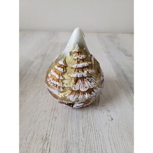 Italian candle abstract glitter snow village landscape Xmas decor